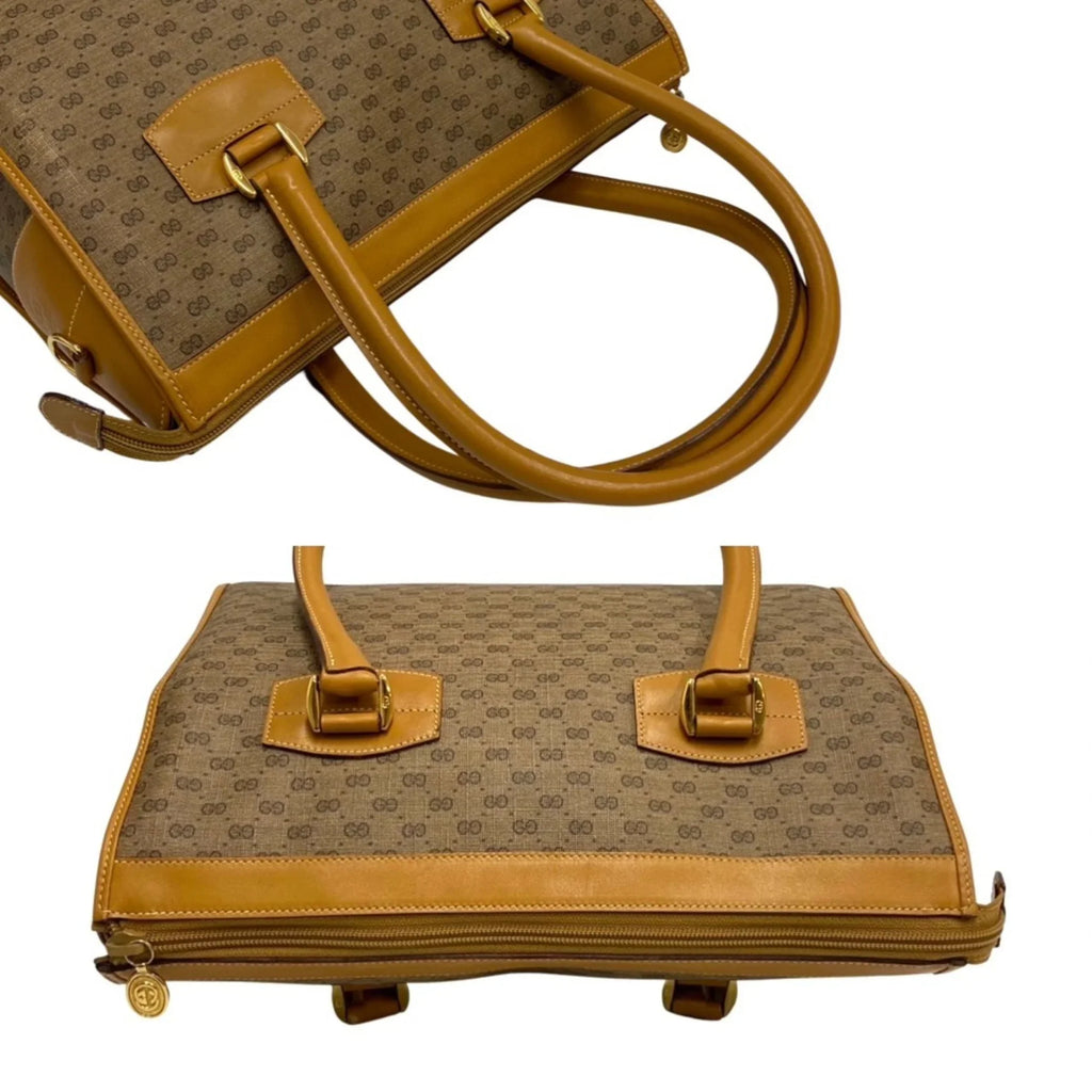 Gucci Genuine GUCCI Vintage Pre-Owned Old Shoulder 2way Handbag Bag Leather Micro Brown GG (Good)