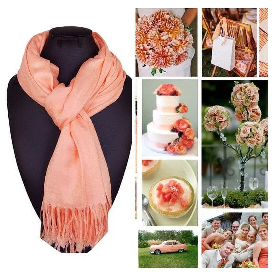 Wrap, Shawl, Scarf Shawl of Set Wedding Peach Bridal 10 Bridesmaid Pashmina Shawl,