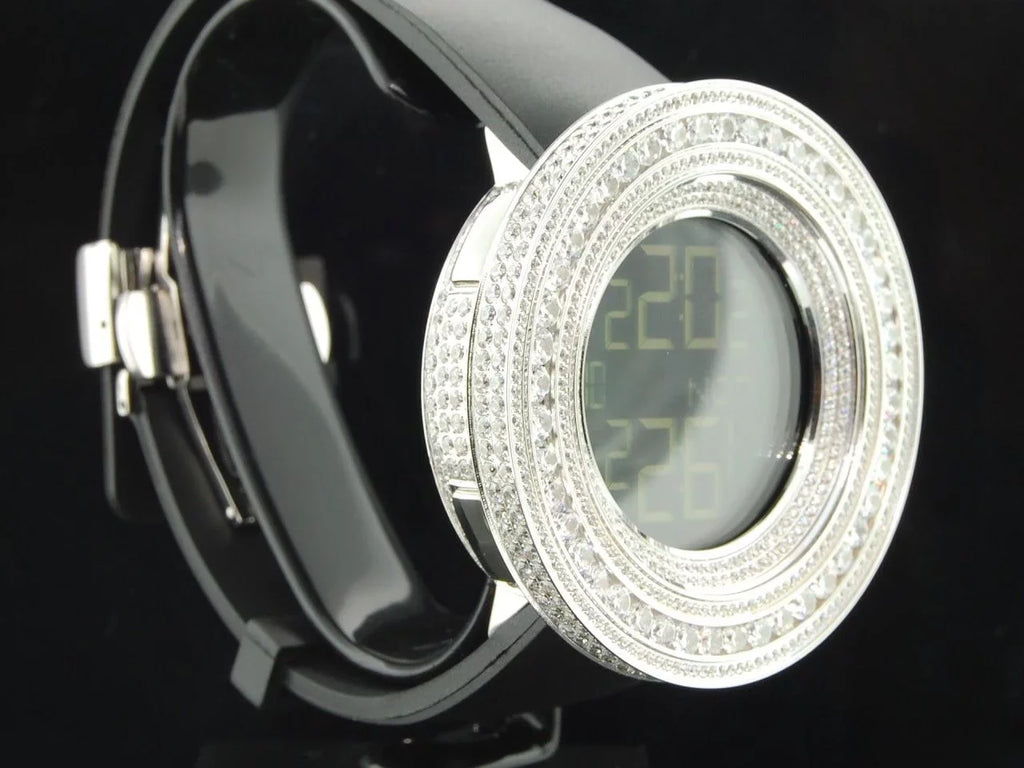 JoJino KC Mens ct Rodeo White Simulated Com Techno Joe Custom Diamond 15 Watch