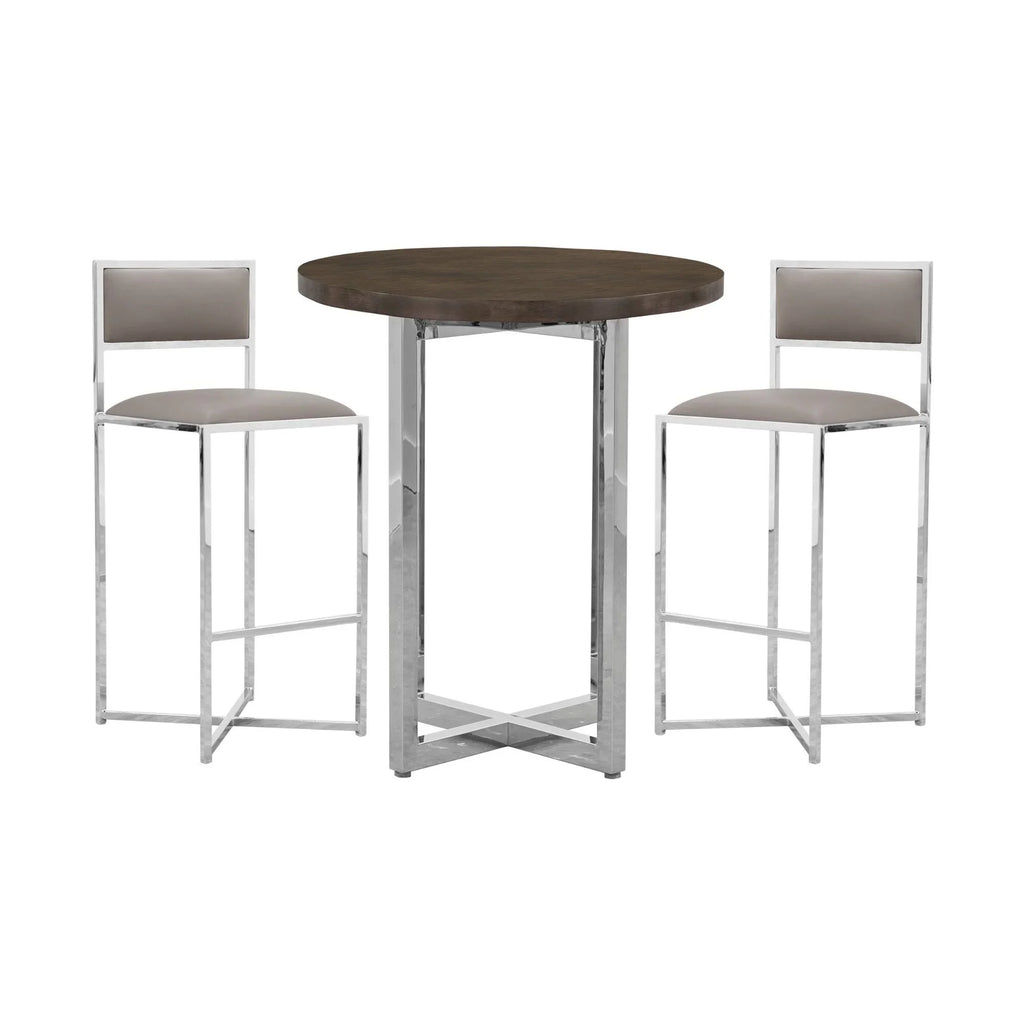 Bar Modus in w Wood Taupe Round Amalfi Table 32" Top