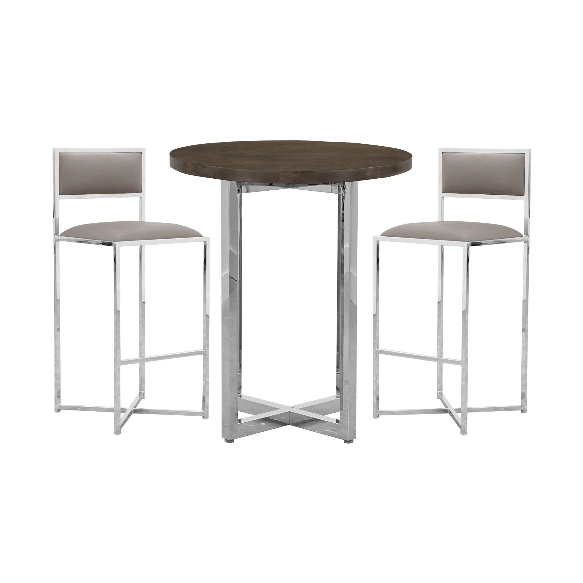Bar Modus in w Wood Taupe Round Amalfi Table 32" Top