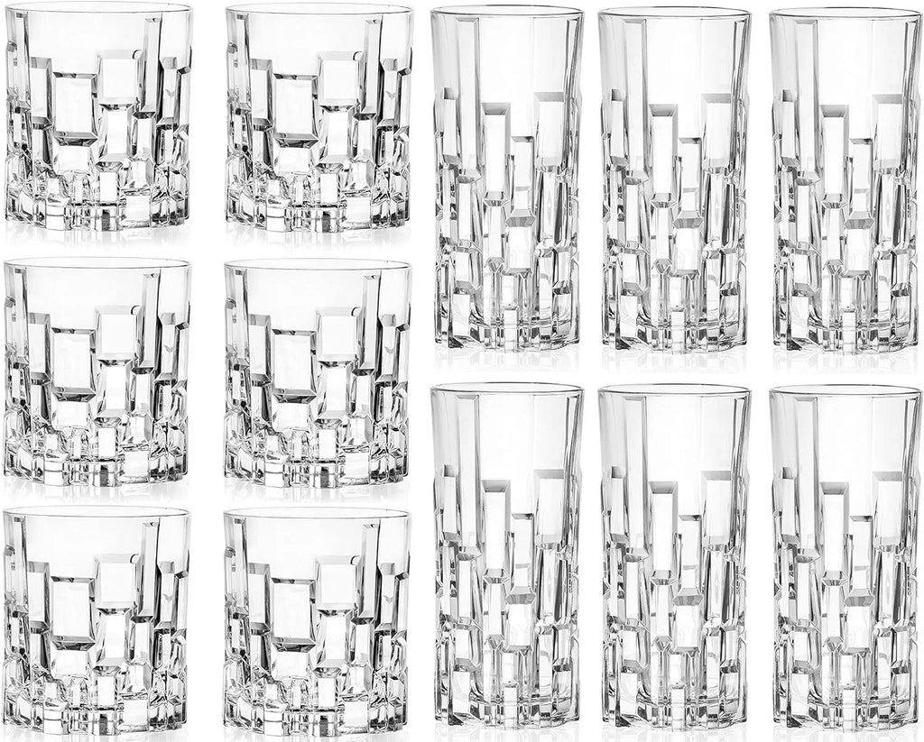 Glass Set DOF Cristalleria Drinkware oz Tumbler 11.5 of 1 12 Crystal Whiskey Italiana RCR Count Highball 11 & oz, Pack