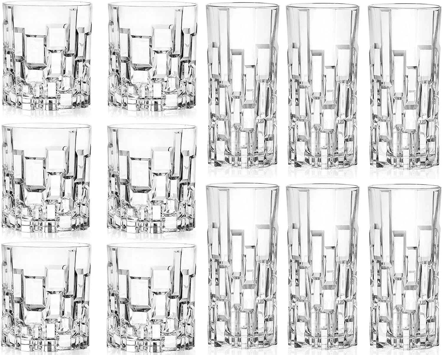 Glass Set DOF Cristalleria Drinkware oz Tumbler 11.5 of 1 12 Crystal Whiskey Italiana RCR Count Highball 11 & oz, Pack