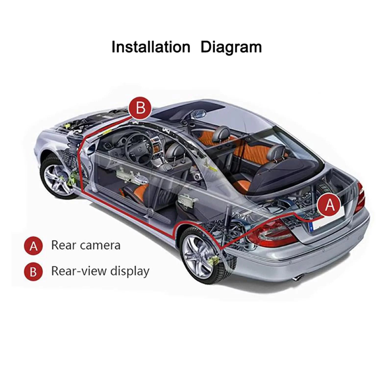Monitor LED Parking Cable 7" SUV Installation Assist LCD Screen 8 Easy Park Camera Car Waterproof Vehicle Rearview Car System 10M Video