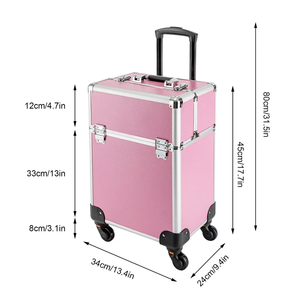 Storage Professional Rolling Trolley with Cosmetic Miumaeov Makeup 4-Tier Organizer Case Train Wheels Makeup