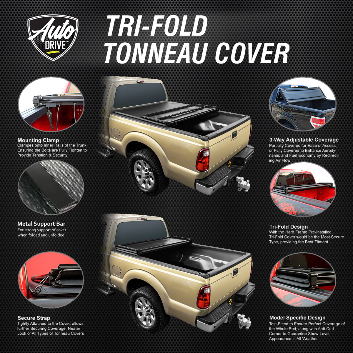 6Ft Cover Tonneau Fits Soft Fold 00-06 Toyota Bed Bed Drive Truck Tundra Auto Tri