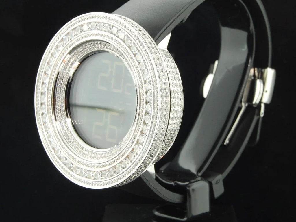 JoJino KC Mens ct Rodeo White Simulated Com Techno Joe Custom Diamond 15 Watch