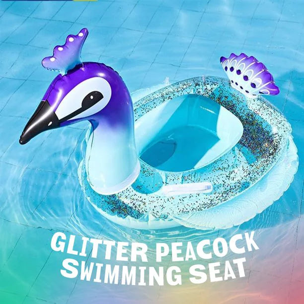 for Fast Peacock Beach Swim Toys Lounge Inch Fun Water 48 Kids Party Raft Designed Valves Game | Float Decorative Glitter Floaties Inflatable with Malai Pool