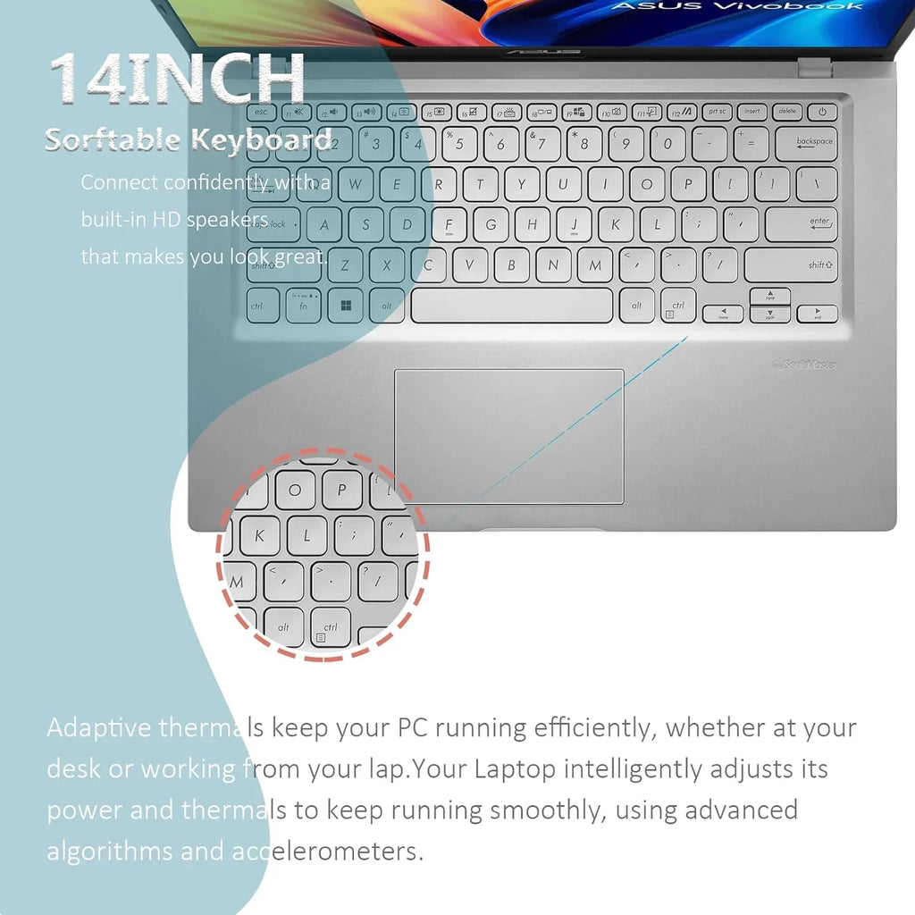 i3-1115G4, 5, RAM, Windows Intel Core ASUS Vivobook 770, for UHD Webcam, 512GB Home 11 Bluetooth, Students Mode SSD, 14" in Business, Graphics Intel Wi-Fi 16GB Laptop S