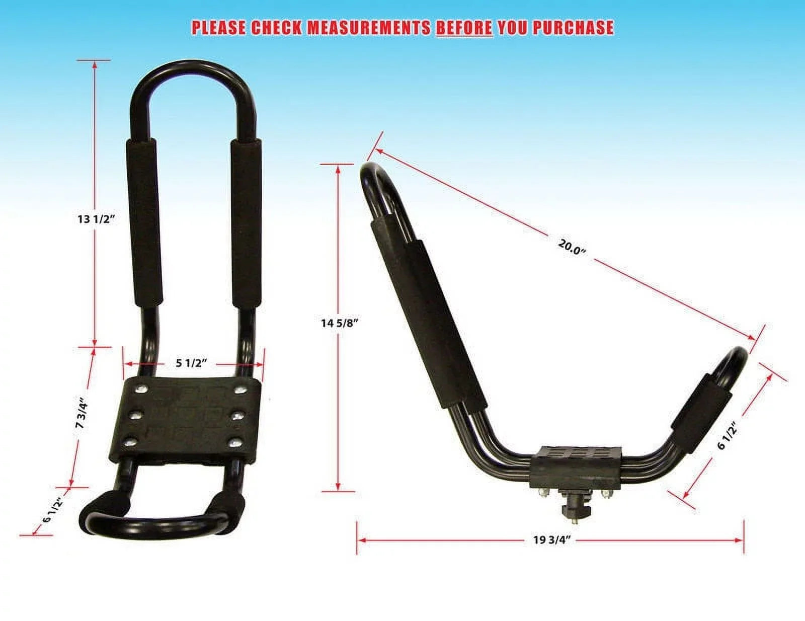 Folding J-style Stainless 2 Roof Kayak Pack'em Mounted Racks - Steel Sets Rack by Rack Carrier