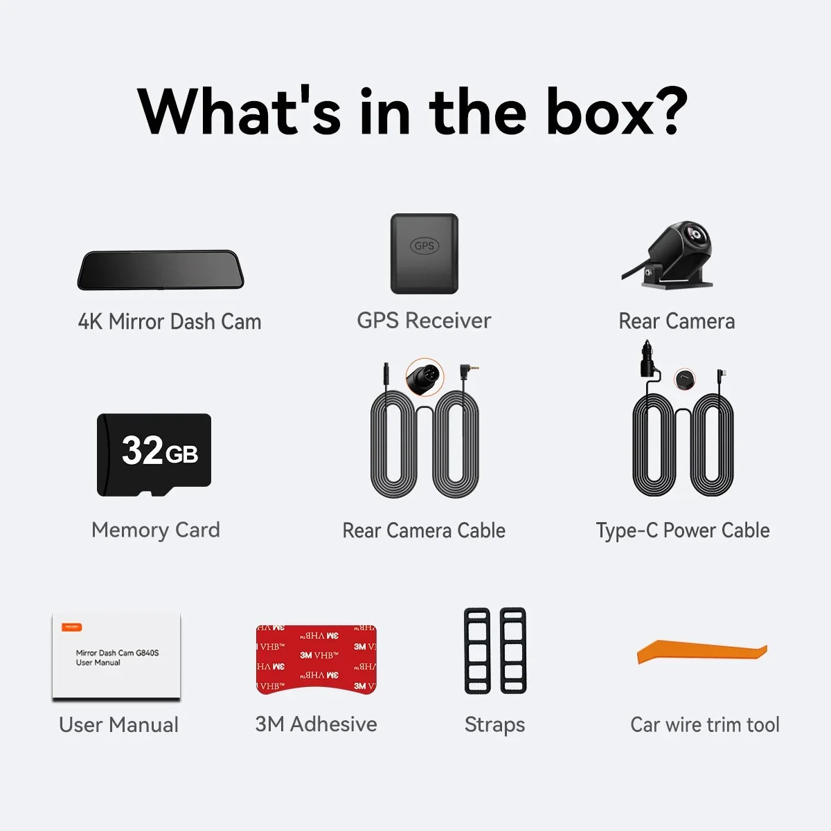 Rear Card Parking View 32GB 4K Monitor, & Touch GPS Screen, Mirror with Free Mirror Backup Camera, Full 12" Camera Dash Dash Cam, WOLFBOX