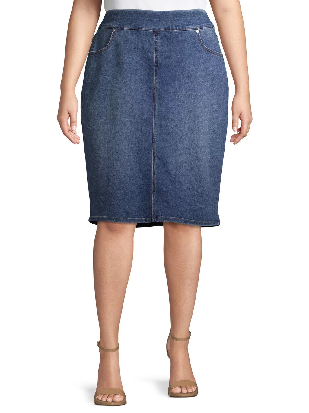 Skirt Plus Size Denim Ford Alivia Women's Pull-On