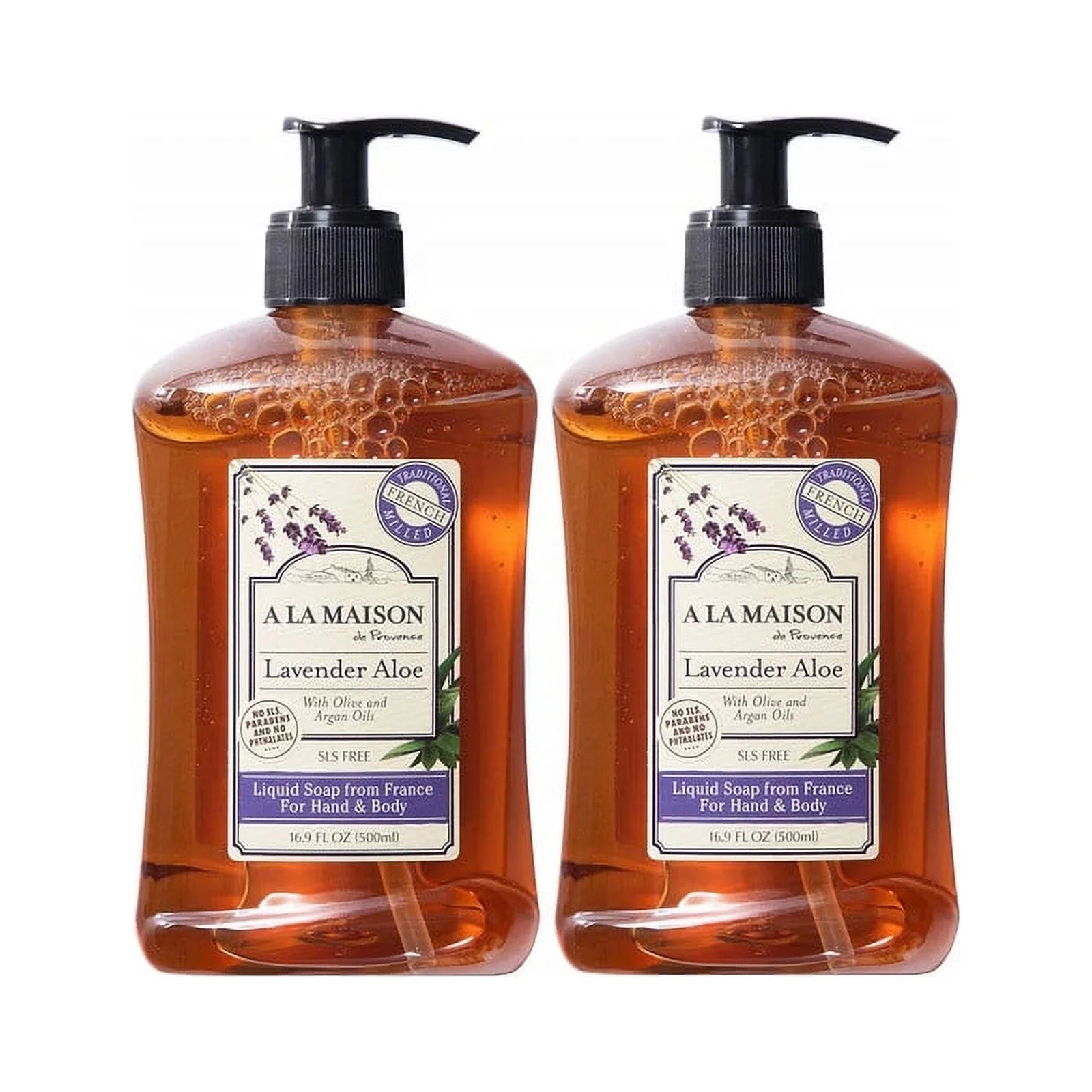 Triple Natural Liquid oz Soap 16.9 Soap Bottle) MAISON Milled French Moisturizing Pack, - Aloe (2 LA A Hand Lavender