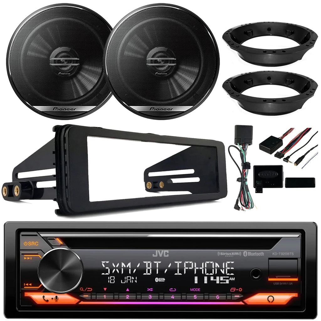 AM/FM Stereo Amazon Multimedia Player Single Audio Alexa with Kit USB Install Built-In, Receiver Adapter Harley DIN CD Speakers, KD-T920BTS Coaxial Car JVC 6.5" AUX Car 2-Way 2x Bluetooth 98-2013