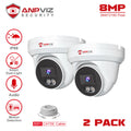 4K Vehicle with Built-in 8MP Vision Camera PoE Detection, Outdoor, Turret Security Wide Anpviz Light Angle, Dual Cameras AI Waterproof IP 98ft, PoE Mic, 110° Human Camera Night IP66 Smart Color