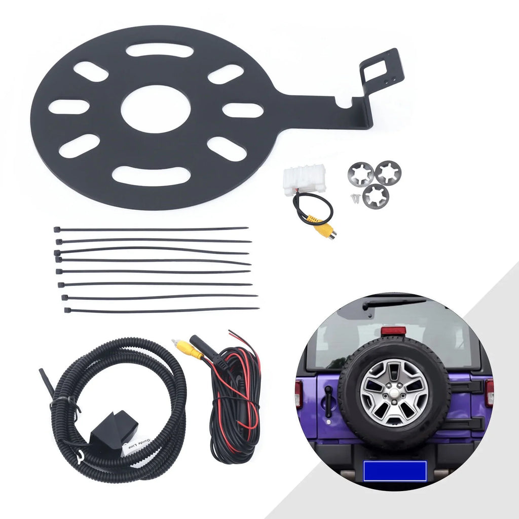 JK Kit View Jeep 2007-2018 Backup Spare Camera w/ Wrangler for Bracket Rear Tire