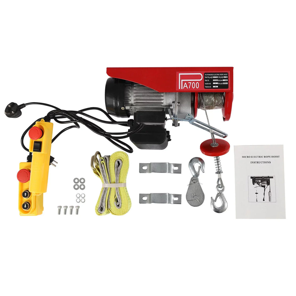 Winch Wire Control Electric 1543lbs 110V Hoist Winch Portable Remote W/ Electric