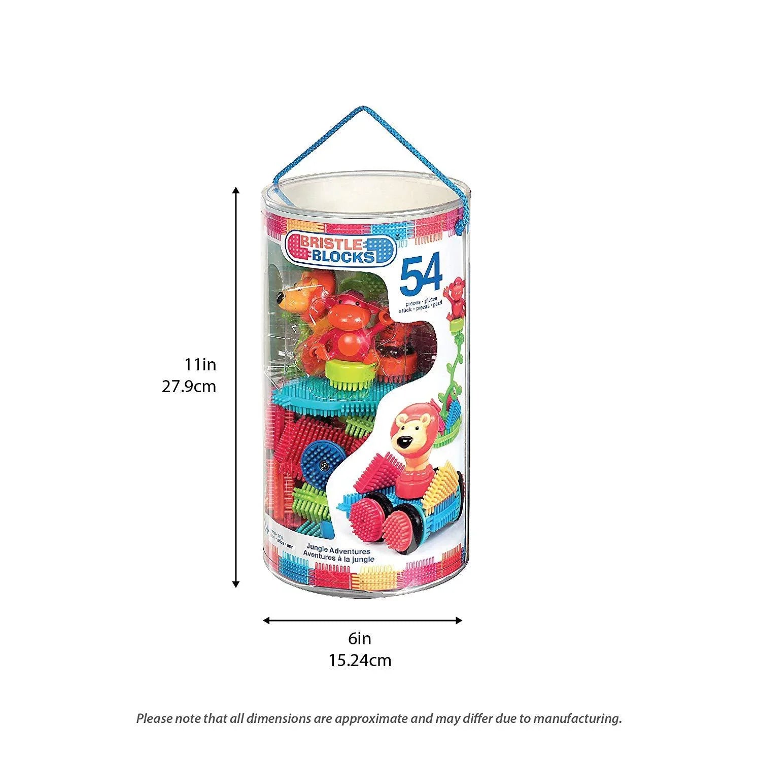 Toys 54Piece Creativity Blocks A Blocks Toy - Sensory Toys The - & Kids Battat In Yr Tube Jungle - 3D 2 Adventures STEM Blocks - by for Bristle - Dexterity for Building Bristle Official
