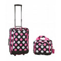 Luggage Dot Multi 2 Pc Rockland Set Pink