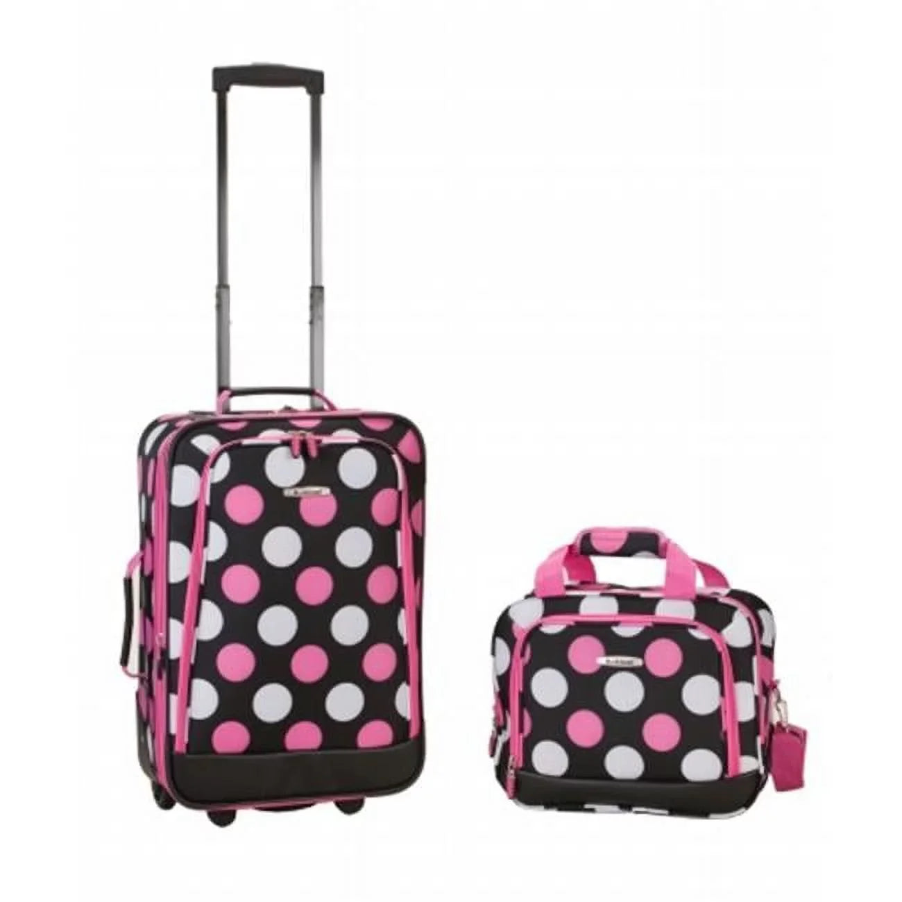 Luggage Dot Multi 2 Pc Rockland Set Pink