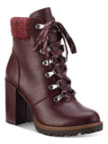 Padded SUN Block Octavia Up Hiking Lug Toe Burgundy Lace 8 Zip-Up Sole Heel Cuff Cushioned Boots M Womens Round STONE