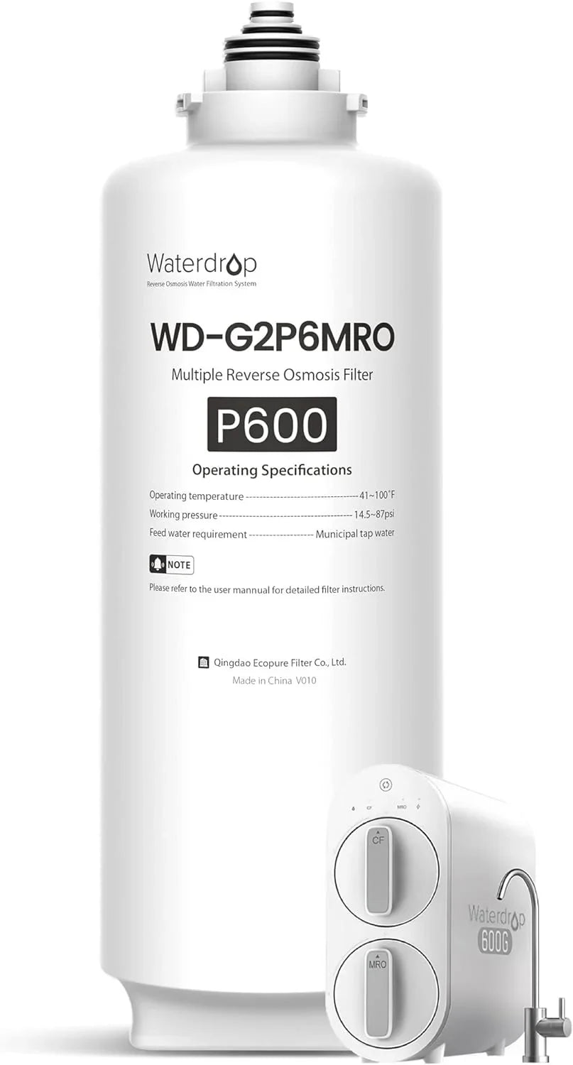Osmosis Reduce WD-G2P600-RO Waterdrop for System, Lifetime, WD-G2P600-W Filter, Replacement 2-year Reverse PFAS