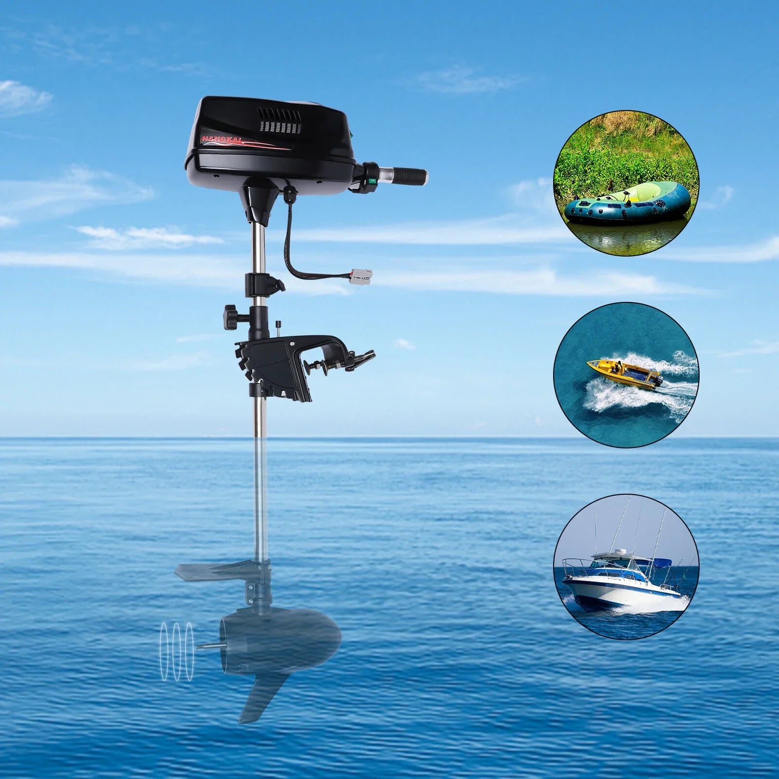 Electric Outboard Tiller Control Fishing Trolling 2.2KW 60V 10HP Engine Brushless Motor Heavy 3000 Boat Motor Duty R/Min ZhdnBhnos