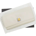 leather Veneta Bottega wallet women's BOTTEGA VENETA x white Pre-Owned hold long (Good) folio metal material silver