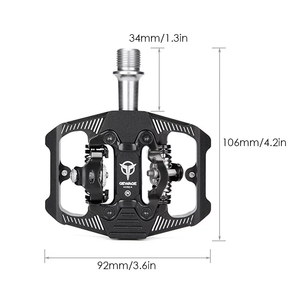 Double with Clip Pedals MTB Optimal Transfer Sided for Cleats Efficient Pedals