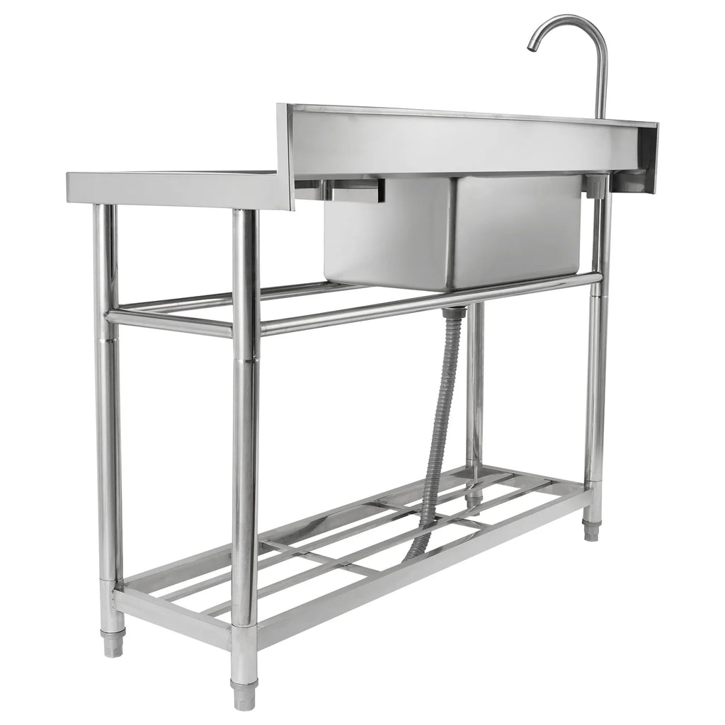 Bowl 47.2x19.7x37.4 Sink Utility w/Workbench in Single Stainless Steel BENTISM