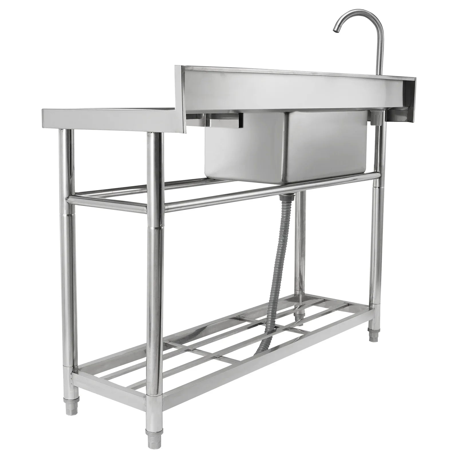 Bowl 47.2x19.7x37.4 Sink Utility w/Workbench in Single Stainless Steel BENTISM