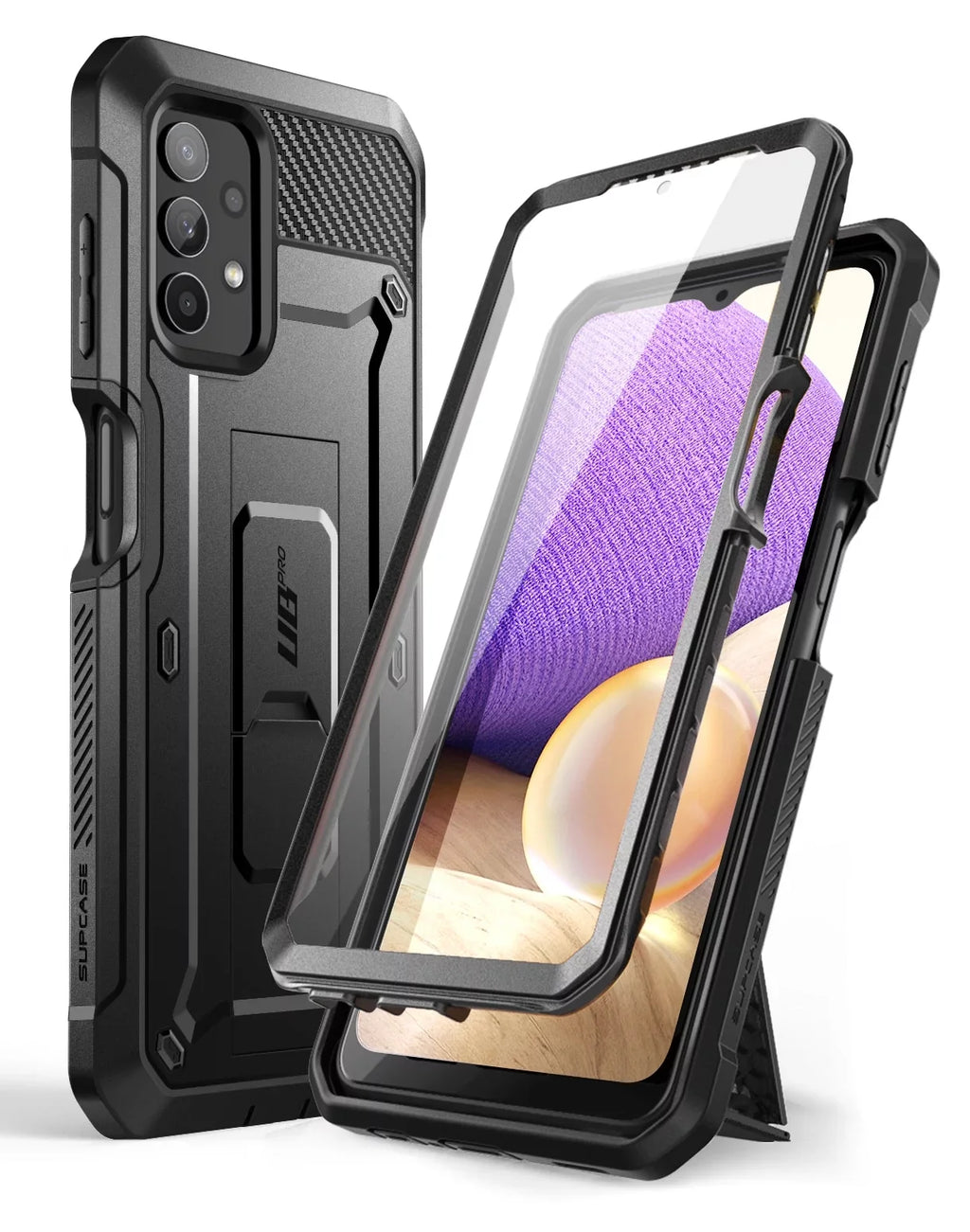 for Designed Case Built-in Version], Unicorn Beetle 4G SUPCASE Samsung Pro Rugged Galaxy Fit Series A32 with Kickstand Screen 5G Full-Body Holster Protector & (Black) Case [Not