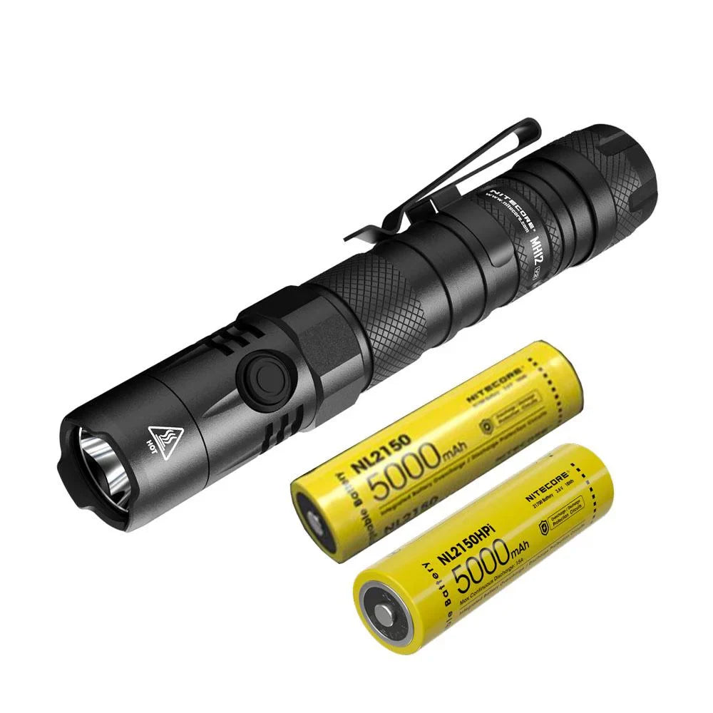Battery V2 (Included) MH12 LED Flashlight 21700 XP-L2 -21700 + V6 -1200 Battery NL2150HPi CREE Lumens Combo: Nitecore 5000mAh