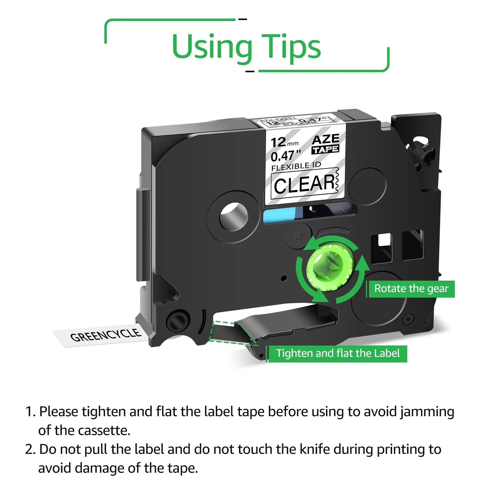 for Wire Cable TZ Flexible Tape x Clear GREENCYCLE TZe ID Label TZ-FX131 Brother on TZe-131 Black 8m P-touch 5PK TZe-FX131 Compatible TZ-131 12mm