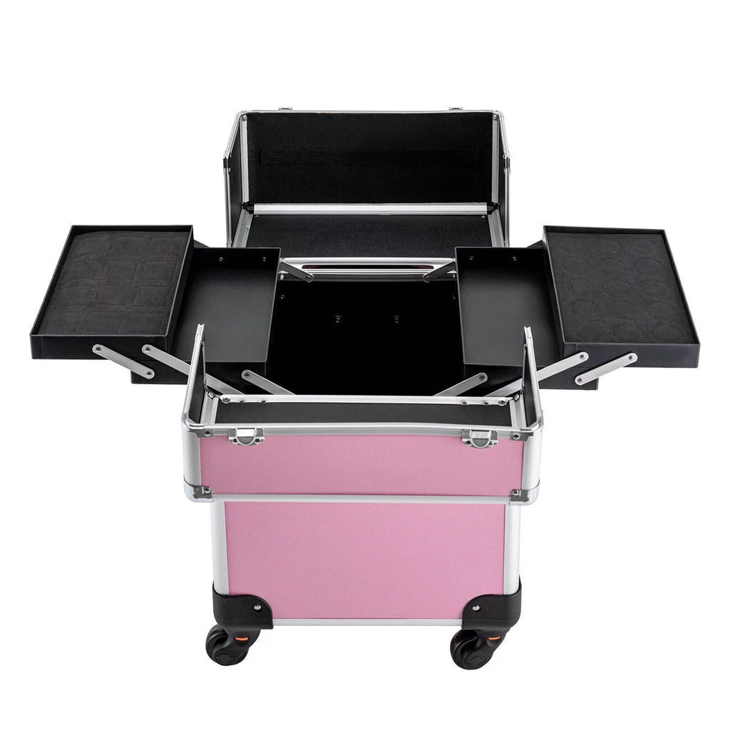 Cosmetic Makeup Case Barber Personal Miumaeov Organizer Dividers Beauty Care for Storage Professional Adjustable Rolling Trolley Case Large Case Train Travel Cosmetic Salon