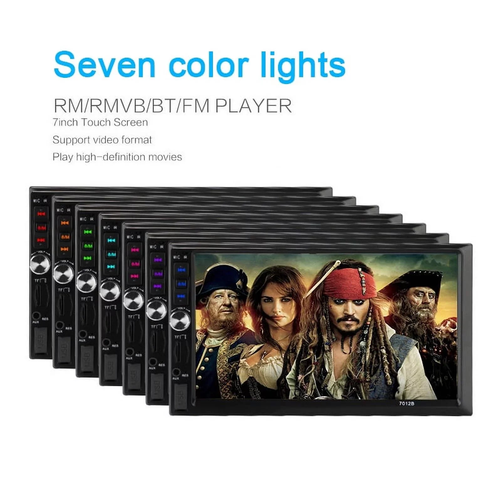 radio Din USB Audio Player Multimedia Car Car Polarlander Car backup Touch Stereo with SD Double Bluetooth function AUX 7-inch link mirror 4LED MP5/4/3 Screen with camera HD FM