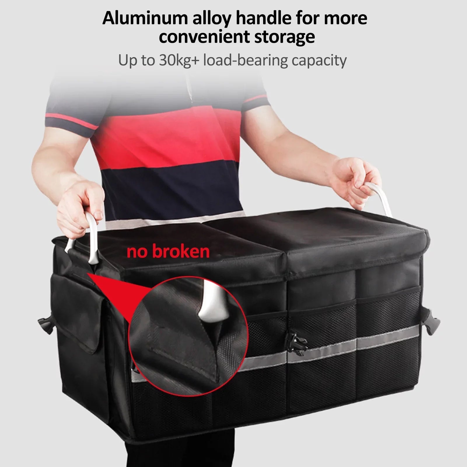 Organizer, Automotive Cargo Trunk Reflective Strip, Folding Organizer, Cloth Box, Capacity Apexeon Oxford Storage Car 28L