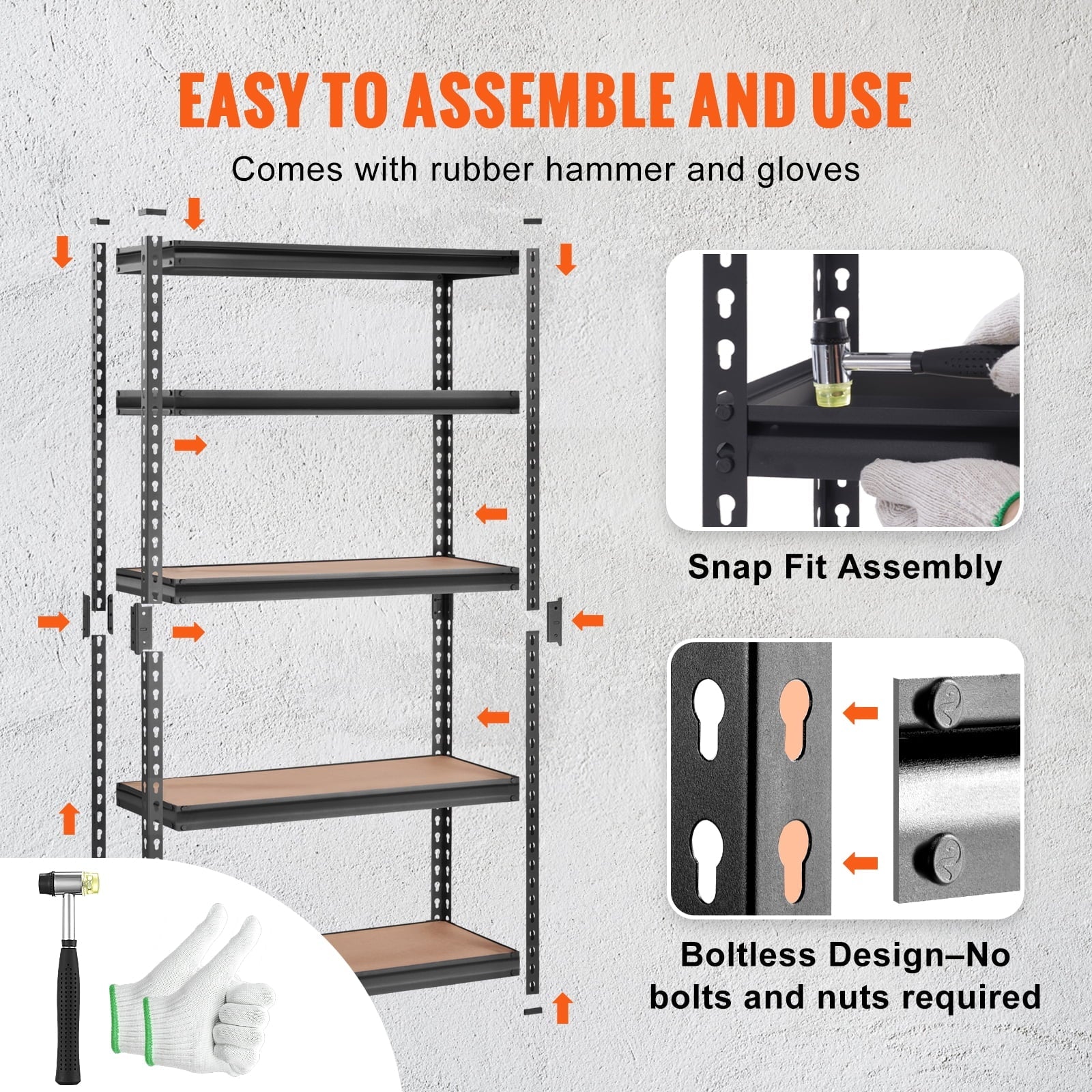 Steel 5 lbs 30"W x Heavy Shelving Storage x Load Adjustable Tier Unit, 12"D Duty 60"H BENTISM 2000 Garage Rack