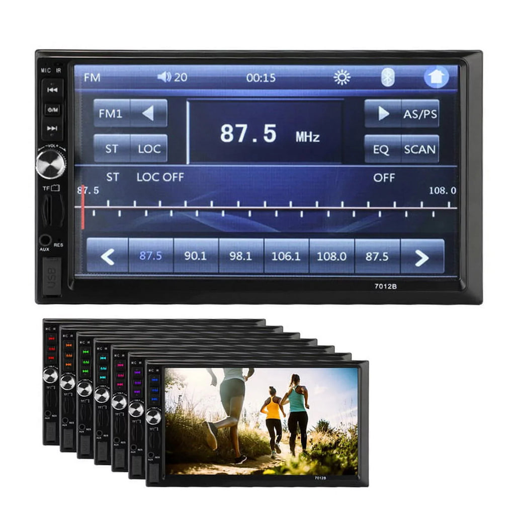 radio Din USB Audio Player Multimedia Car Car Polarlander Car backup Touch Stereo with SD Double Bluetooth function AUX 7-inch link mirror 4LED MP5/4/3 Screen with camera HD FM