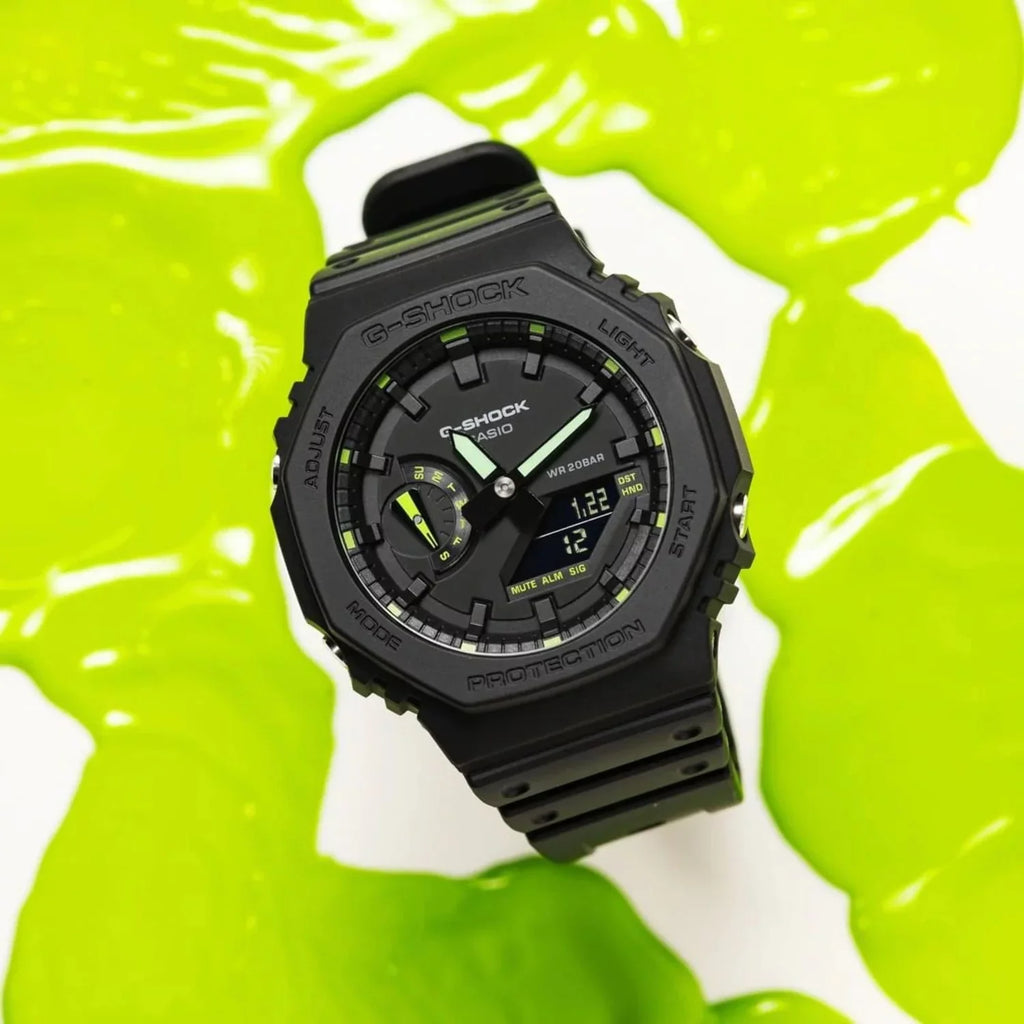 G-Shock Neon Limited GA2100 Green Edition Black