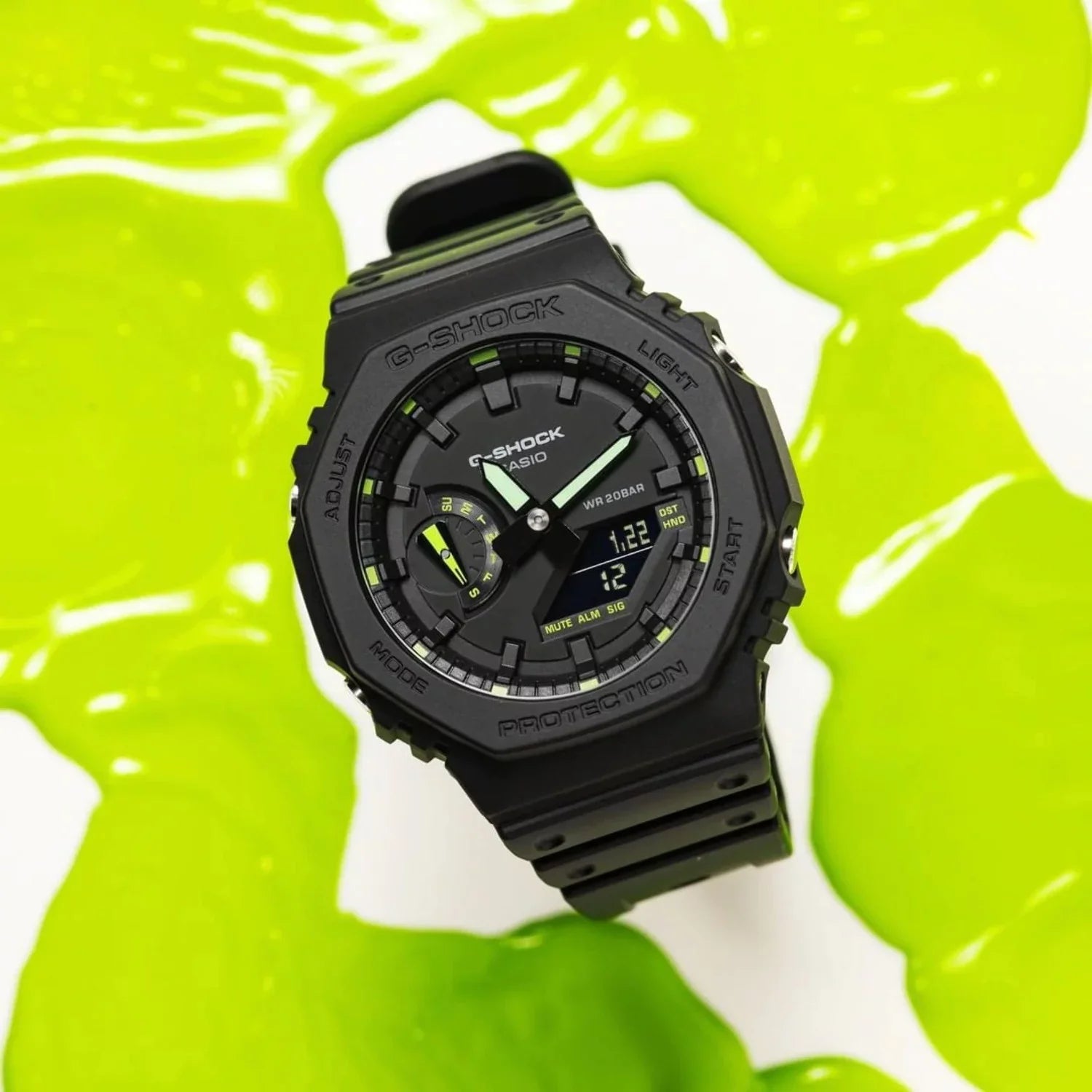 G-Shock Neon Limited GA2100 Green Edition Black
