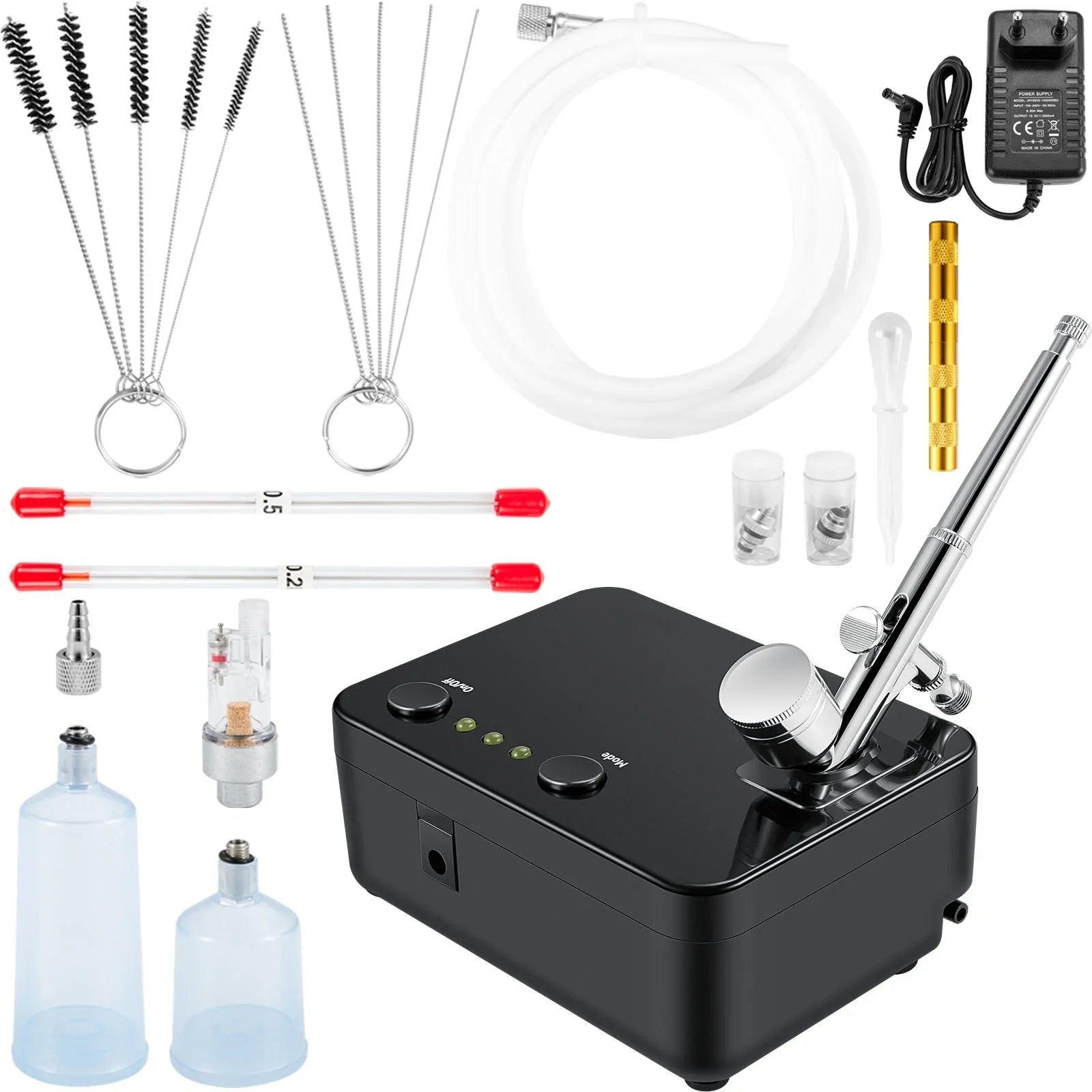 Portable Art w/ Feed Tattoo Kit, Airbrush with Gravity Cookie SKYSHALO Multi-purpose Compressor, Kit Airbrushes, Airbrush System Makeup Set Dual-action Airbrushing Nail