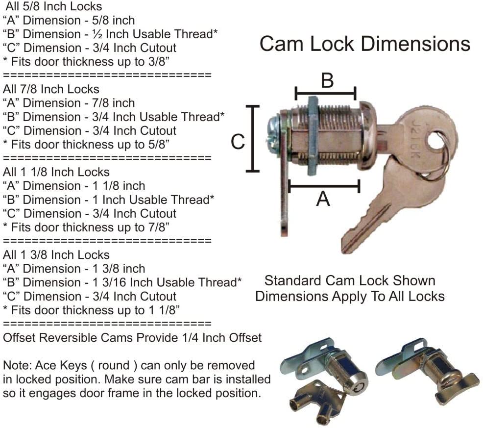 Camlock- 5/8" of Keyed Prime 18-3310 4 1011.1160 Products Pack