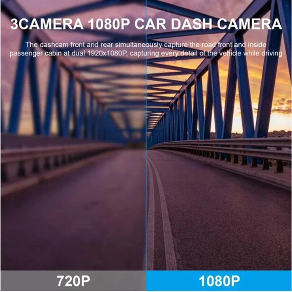 Video Cameras HD in Motion ALLTIMES Cable Cam Car Loop Screen, Detection, Recorder, Recording, Car and IPS Dash Front Charger with 2" 1 G-Sensor, 1080HD Interior Display 3 Rear