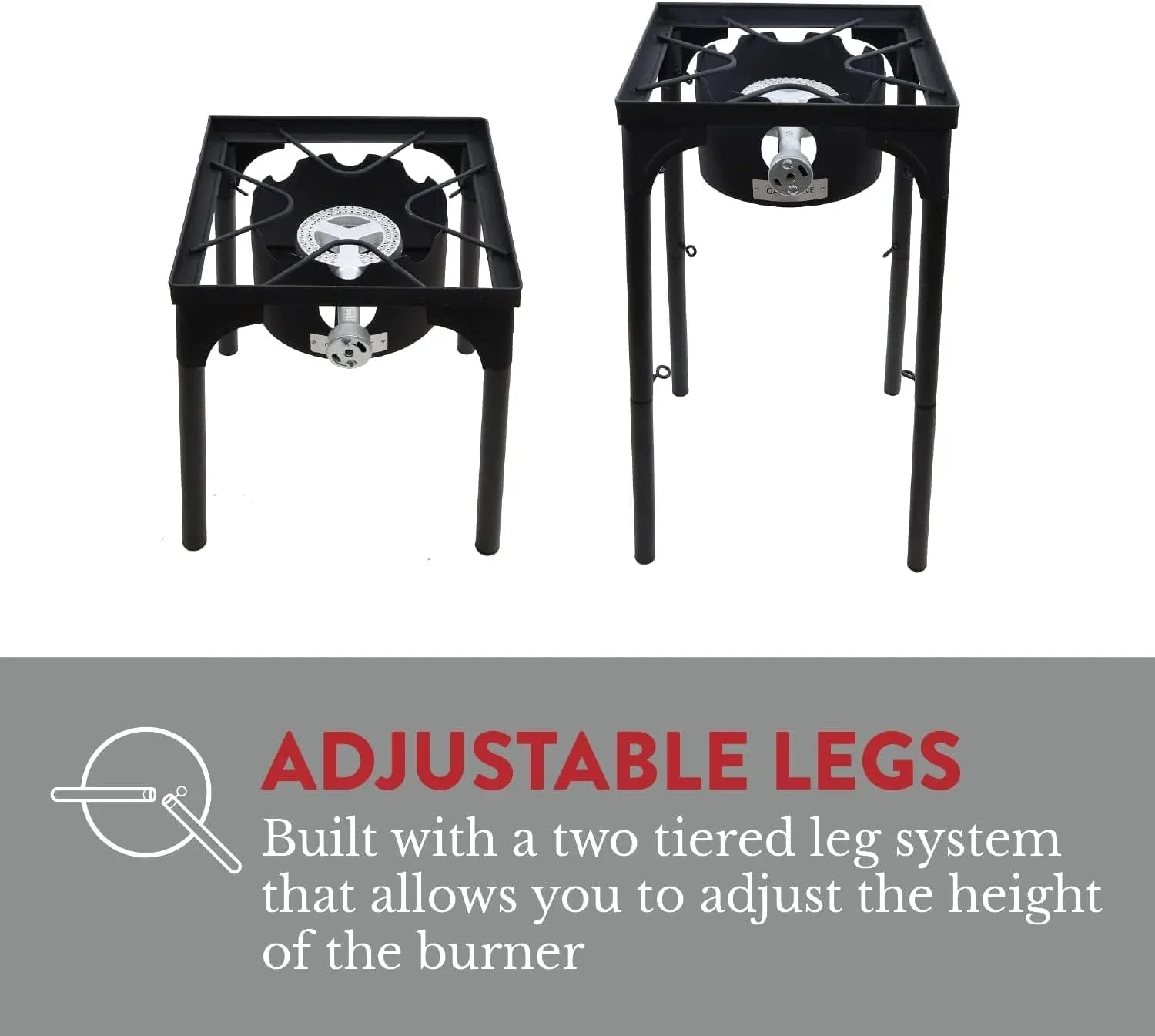 Camp Adjustable Banjo Adjustable with Steel Stove Regulator Hose Braided and PSI 0-20 High Pressure Height. (1-Burner) Outdoor