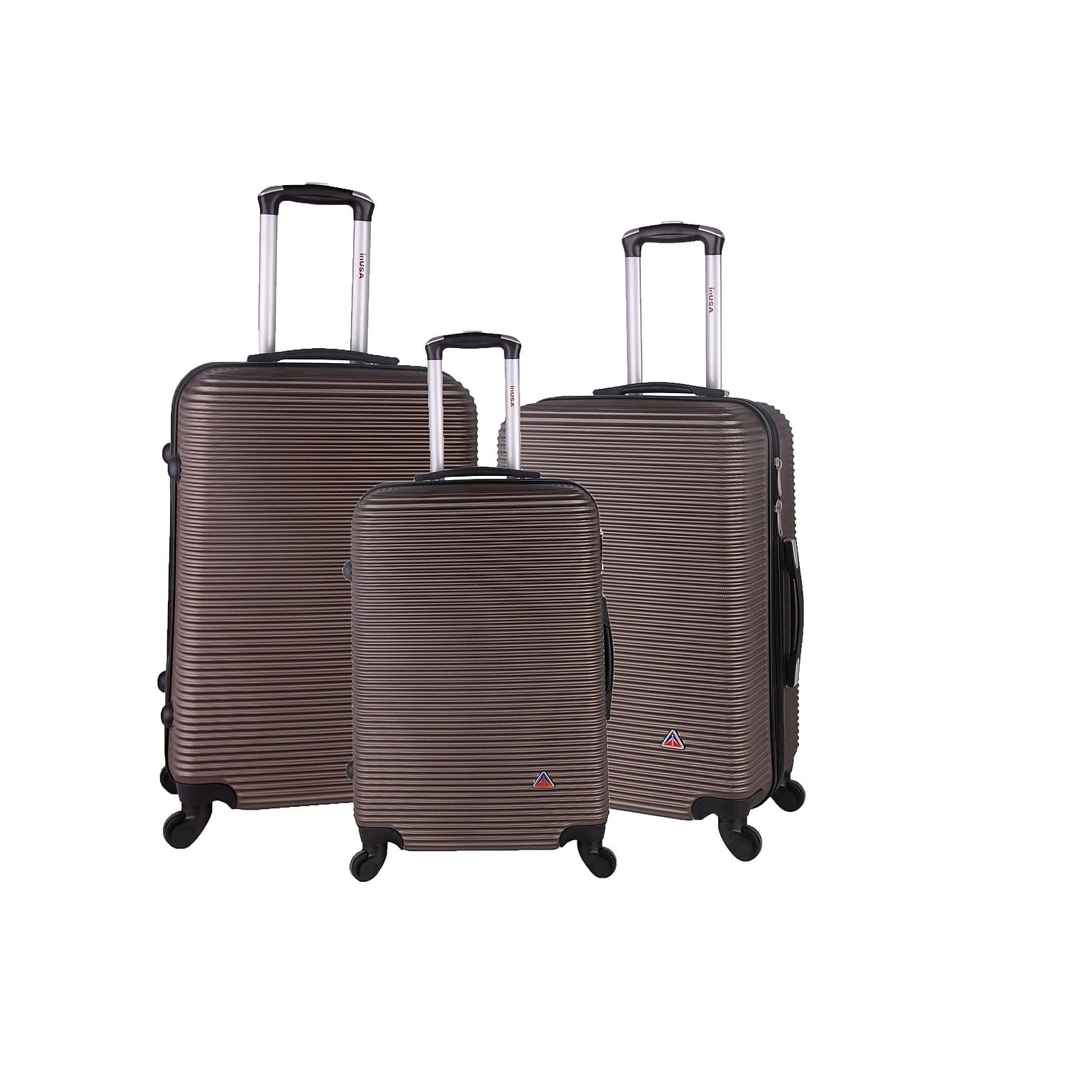 Set Royal (IUROYSML-BRO) Brown InUSA Plastic Luggage 3-Piece