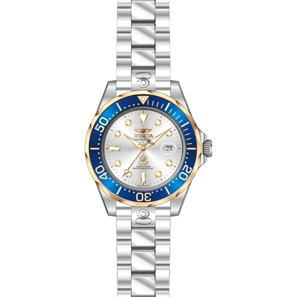 Men's Steel Diver Watch Automatic Invicta 13789 Stainless Pro Silver Dial