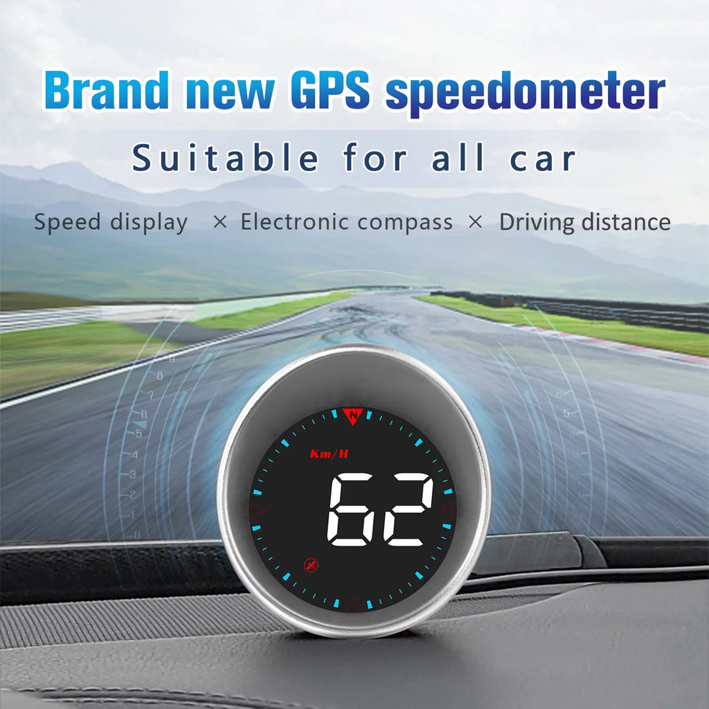 Compass Alarm Fatigue Speedometer Car Digital Angle, Display Alarm Head-up Mileage, HUD Driving Display and Overspeed Car Driving