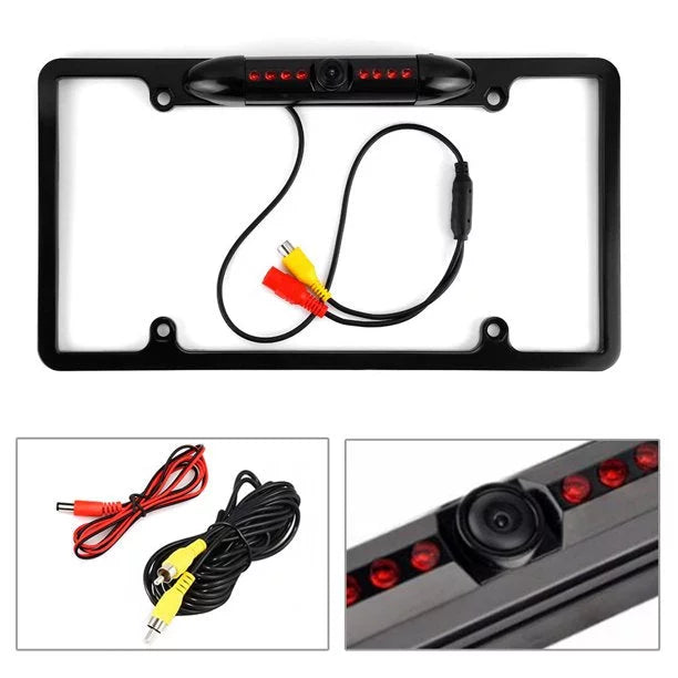 Black Backup Frame JVC License Camera Rearview KWM856BW KW-M856BW for Plate