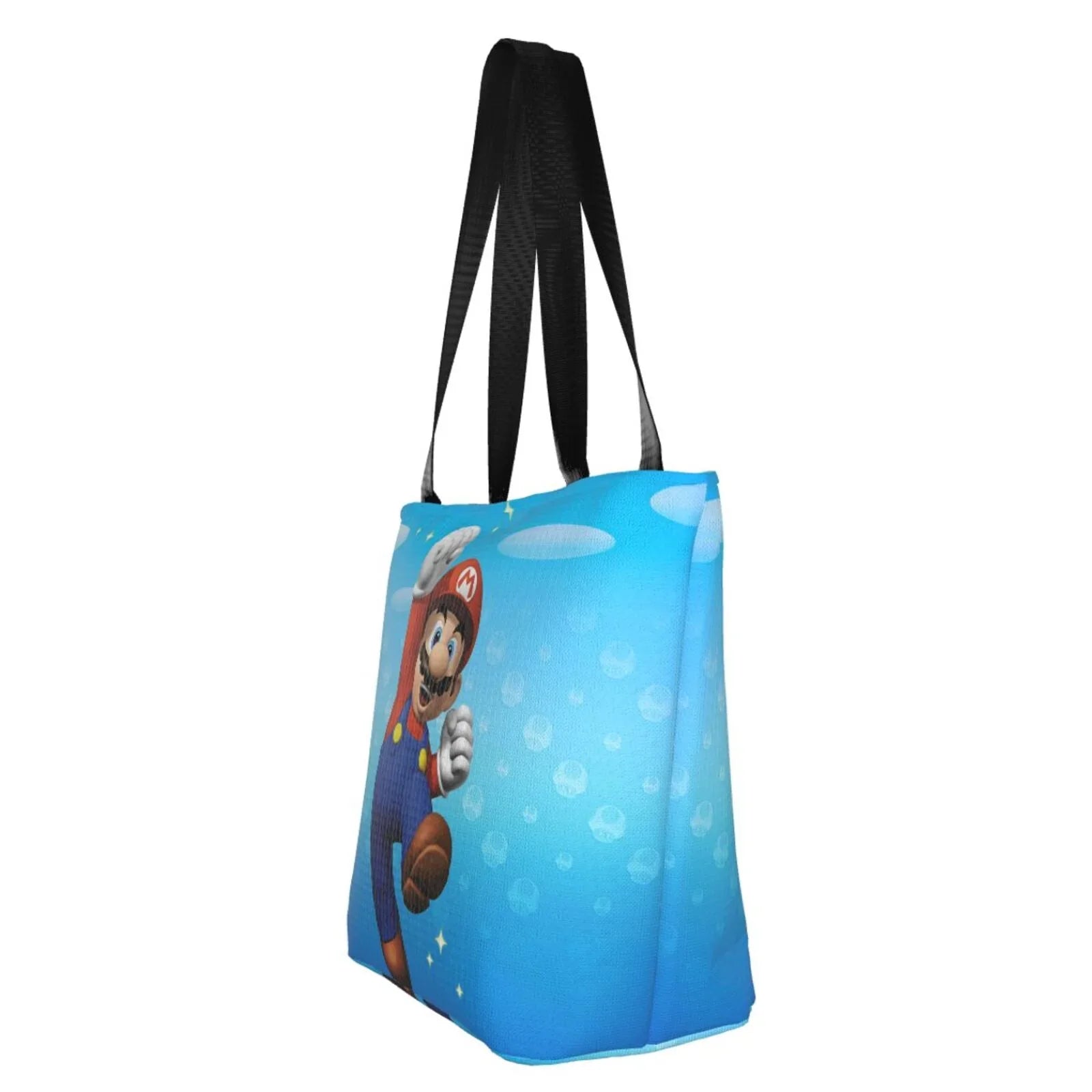 Funny Women's Business Capacity Bag Super Shopping Mario Shoulder Work Tote Handbag Large School Beach Travel For